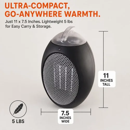 Vista 8 de Cozy Products, calentador compacto ESH Eco-Save 750-watt, ahorra dinero y energía