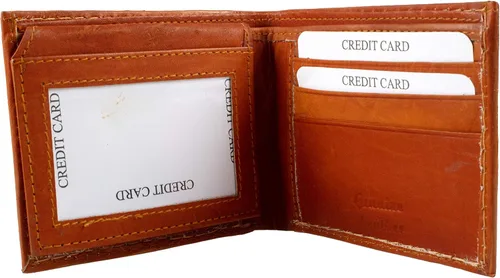 Vista 4 de Cartera exótica de piel de avestruz auténtica, varios colores, Butter