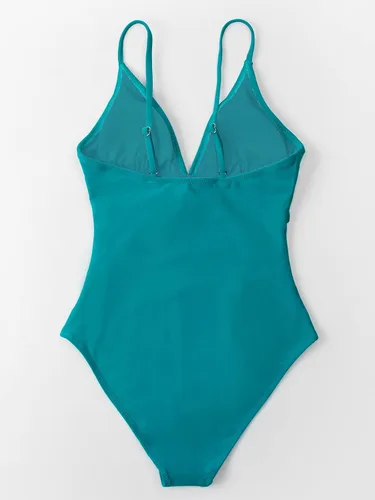 Vista 5 de CUPSHE - Traje de baño de una pieza para mujer, con control de abdomen y cuello en V