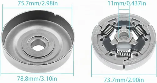Vista 2 de 3/8"-7T Kit de bomba de aceite de rueda dentada de tambor de embrague para Stihl 044 046 MS341 MS361 MS362 MS362C MS380 MS381 MS441 MS460 motosierra