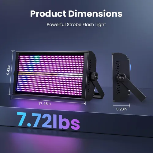 Vista 2 de Betopper LF4808 Luces de efecto estroboscópico de matriz de 260 W, luces estroboscópicas de lavado y cegadoras, mapeo de píxeles y efectos