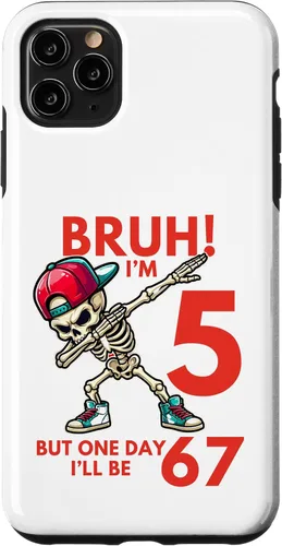 Vista 13 de Bruh I'm 5 But One-Day I'll Be 67 Retro 5th Birthday Kids Case for iPhone 17