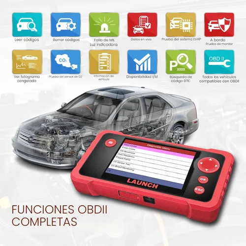 Vista 5 de LAUNCH CRP123 V2.0 Elite Escáner OBD2, herramienta de diagnóstico para auto 2025 Nuevo motor/ABS/SRS/transmisión con restablecimiento