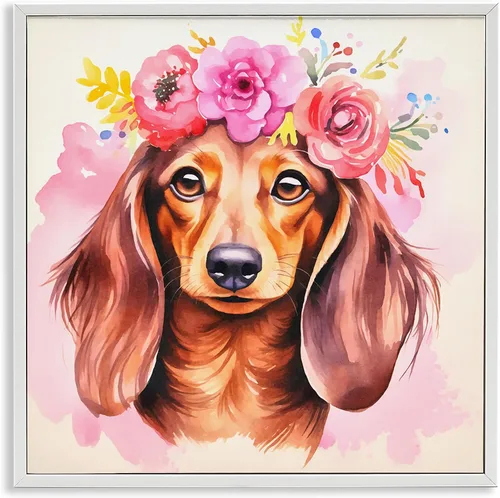Vista 17 de Stupell Industries Retrato abstracto de perro enmarcado Giclée por Irena Orlov