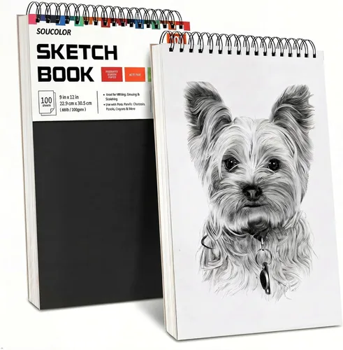 Vista 29 de Soucolor Suministros Escolares Cuaderno de bocetos de 9 x 12 pulgadas para profesor y estudiante de secundaria, paquete de 1 cuaderno de bocetos