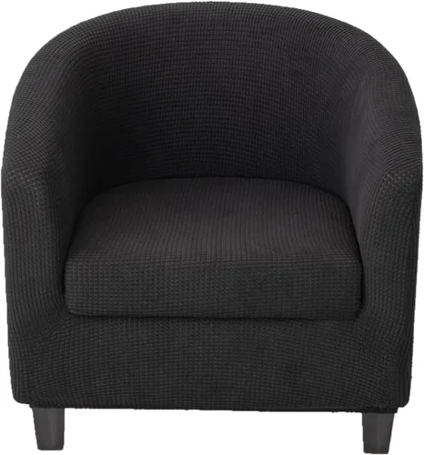 Vista 13 de CRFATOP - Funda elástica para sillón de club (2 piezas) 1 Club Cover & 1 Cushion Cover, Soft Round Tub Sofa Covers, Pet Friendly, Washable