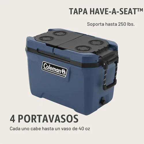Vista 5 de Coleman Classic Series - Enfriador portátil aislado, resistente a fugas, para exteriores, mantiene el hielo hasta 5 días, 52/70/120/150 cuartos