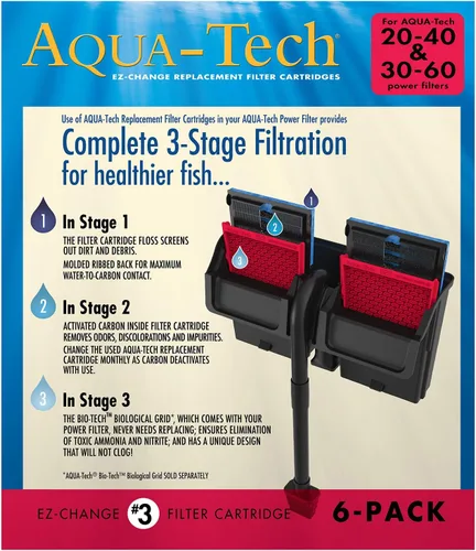 Vista 3 de Cartucho de filtro de acuario AQUA-Tech cambio EZ, Paquete de 6