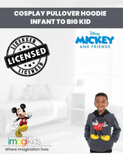 Vista 2 de Disney Mickey Mouse Winnie the Pooh Tigger - Sudadera con capucha de forro polar para cosplay de bebé a niño grande