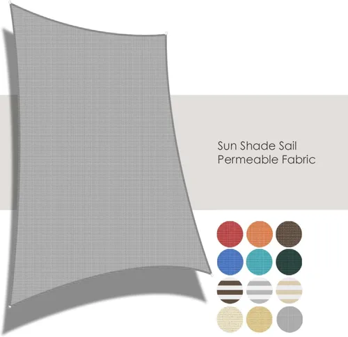 Vista 8 de ECOOPTS Toldo Vela Rectangular de 2'x2' Cubierta de Dosel para Patio Exterior Pérgola Jardín Trasero Tela HDPE 180GSM 95% Bloqueo UV (Gris)