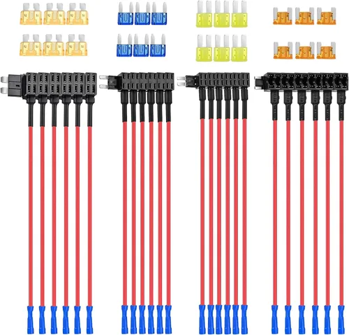Vista 15 de Nilight - 50034R - Adaptador de fusible de 12 V para automóvil Add-A-Circuit, mini Atm Apm Blade Fuse Holder con 120 piezas Mini Blade Fusible