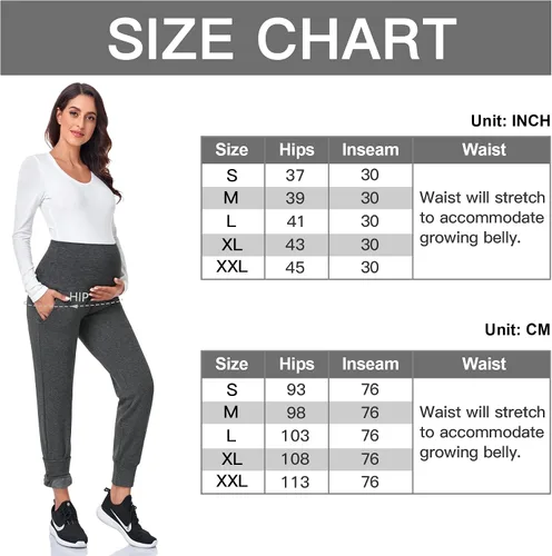 Vista 9 de PACBREEZE Pantalones de maternidad para mujer, pantalones deportivos de entrenamiento sobre el vientre, pantalones de pijama elásticos para embarazo