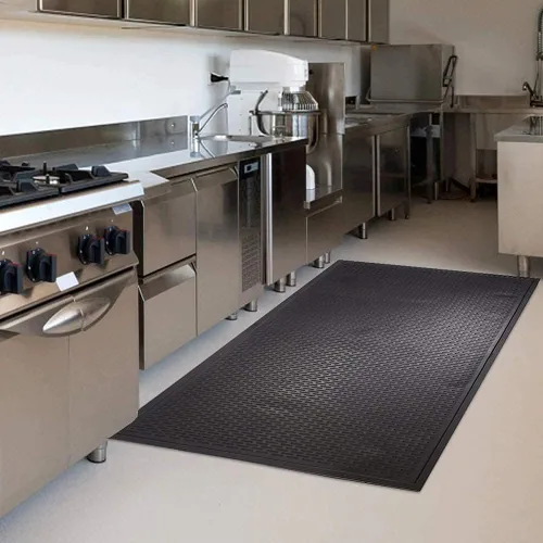 Vista 5 de Tapete para piso de hule comercial con raspador estilo laberinto, contra la fatiga, duradero, 3 x 5 pies