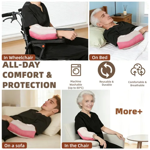 Vista 4 de EZ Assistive Coderas para pacientes postrados en cama y cuidado de ancianos, protectores de codo suaves para prevenir úlceras por presión