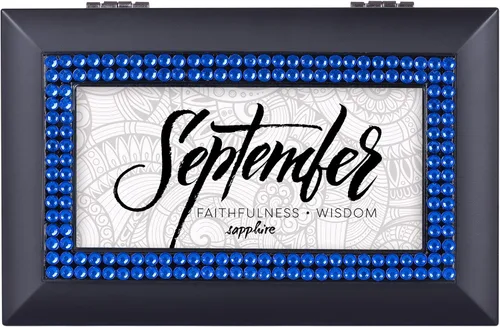 Vista 2 de Cottage Garden Septiembre Faithfulness Zafiro Negro mate Joyero Caja de Música Te Reproduce Ilumina Mi Vida