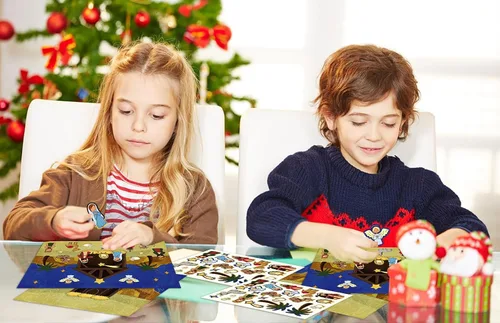 Vista 4 de D4DREAM Calcomanías de Natividad, calendario de Adviento para niños, calendario de Adviento de Navidad, calcomanías de calendario de cuenta