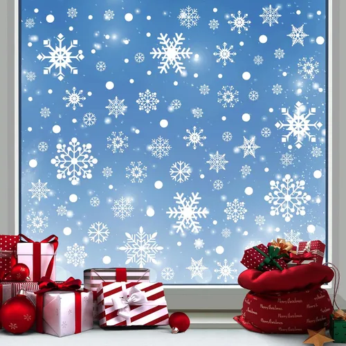 Vista 11 de Adhesivos navideños y calcomanías de Navidad para decoración de ventanas
