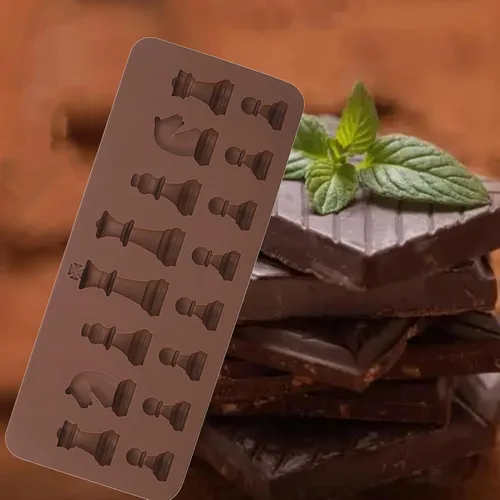 Vista 6 de Forma de ajedrez de chocolate de silicona para bricolaje, cera derretida para hornear, decoración para fiestas de cumpleaños, bodas, aniversarios
