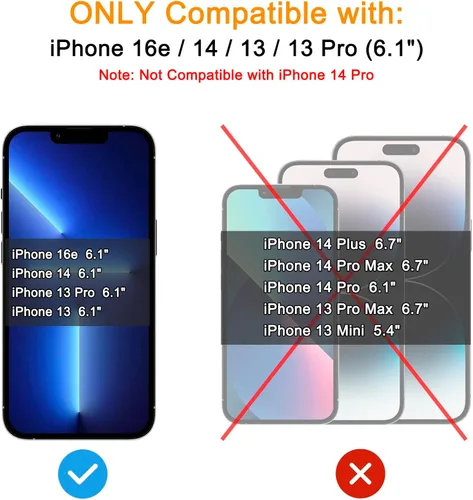 Vista 3 de TECHO Protector de pantalla de privacidad compatible con iPhone 16e / iPhone 14 / iPhone 13 / iPhone 13 Pro película de vidrio templado