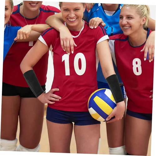 Vista 7 de Yardwe 1 par de almohadillas elásticas para brazos de voleibol, protector deportivo para alivio y diseño transpirable para un uso cómodo