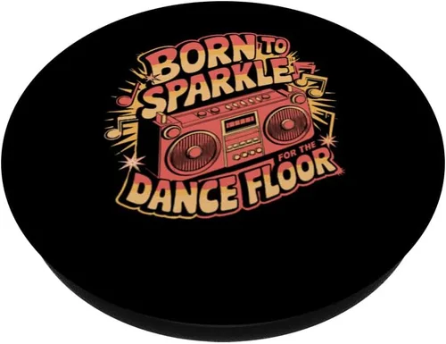 Vista 2 de PopGrip adhesivo retro de los años 70 con diseño de disco Groovy Soul Music