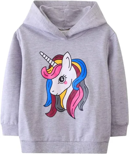 Vista 16 de HILEELANG - Sudaderas de cuello redondo para niñas, manga larga, para invierno