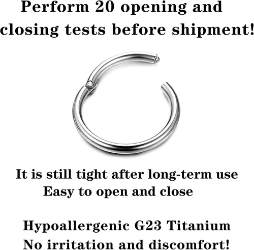 Vista 3 de Jstyle - Piercing de aro para nariz acero quirúrgico para cartílago tragus helix piercing Daith