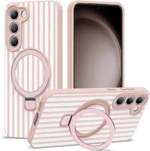 Vista 73 de SKYLMW - Funda para Samsung Galaxy S23 con soporte, 6.1 pulgadas, color negro Soporte de anillo magnético, compatible con Mag-Safe, funda