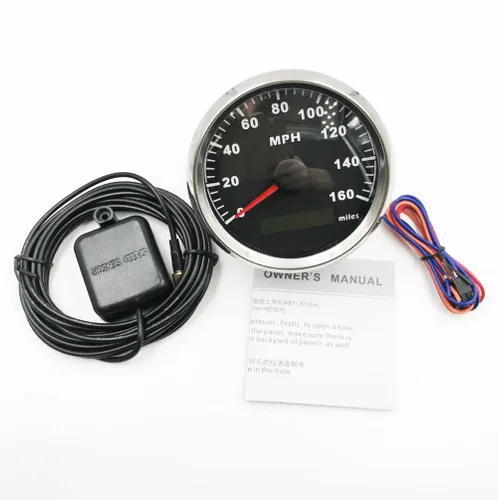 Vista 5 de SAMDO Universal GPS Velocímetro Barco Medidor con Odómetro 3.346 in 160MPH, ATV Motocicleta Marina GPS Velocímetro Plateado