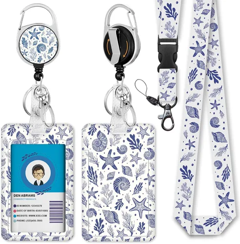 Vista 27 de Cordones negros para insignias de identificación, soporte retráctil para insignias de trabajo, cordón con soporte para tarjeta de crucero, llavero