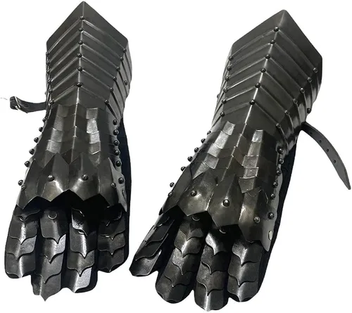 Vista 3 de ADVIK ENTERPRISES Guantes medievales Nazgul Guanteletes de acero de armadura medieval Guantes Cruzados Larp Guanteletes Guantes medievales Par