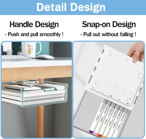 Vista 7 de SVNNELP Organizador grande de almacenamiento para mesa debajo del escritorio A4, accesorios de escritorio y organizadores de espacio de trabajo