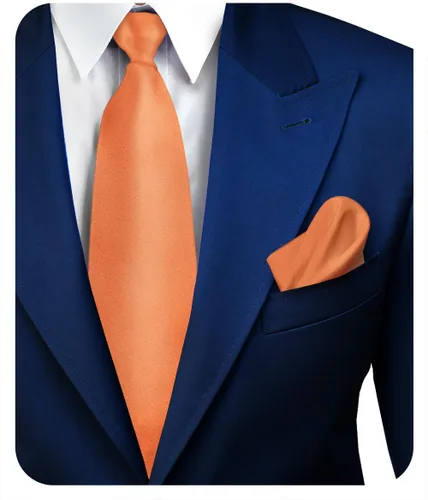 Vista 12 de Juego de corbata de satén sólido y pañuelo de bolsillo para hombre, conjunto de corbata a juego para hombre Ámbar