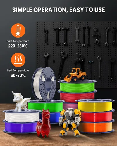 Vista 5 de TECBEARS Filamento PETG 1.75, paquete de 4.4 lbs, Multi T2506