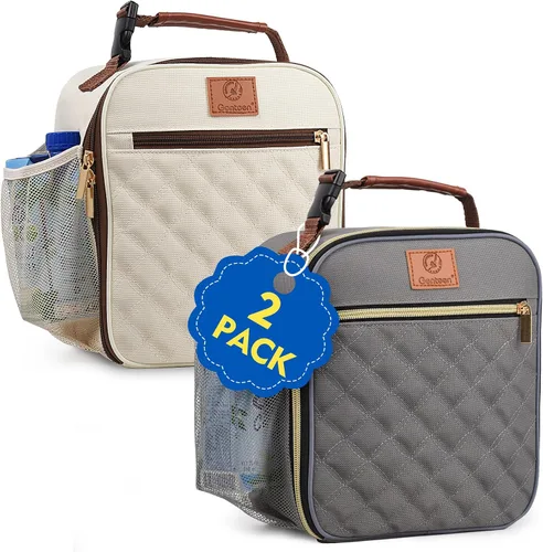 Vista 10 de Genteen Lonchera Bolsa de almuerzo reutilizable para hombres, mujeres, niños y adultos, bolsa de almuerzo aislada impermeable, lonchera enfriadora