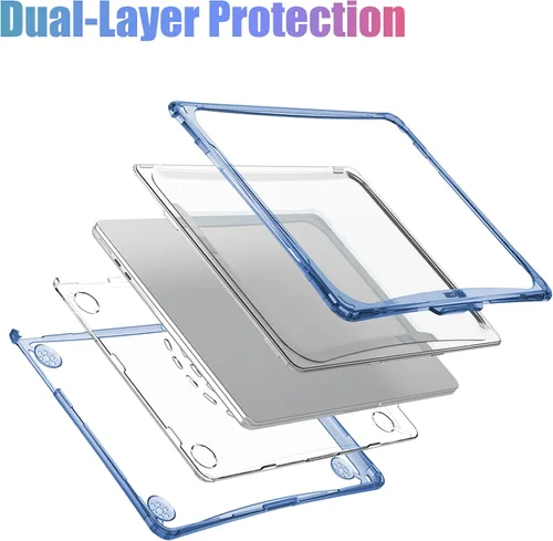 Vista 6 de IBENZER Hexpact Funda protectora para MacBook Air de 13 pulgadas M5 2026 M4 2025 M3 M2 2024-2022 A3449 A3240 A3113 A2681, funda resistente y Azul