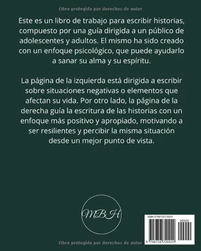 Vista 2 de Yo Creo la Historia Escritura Creativa de Sanación para Adolescentes y Adultos Cuadernillo de trabajo para escritura creativa, 8x10, Autoayuda