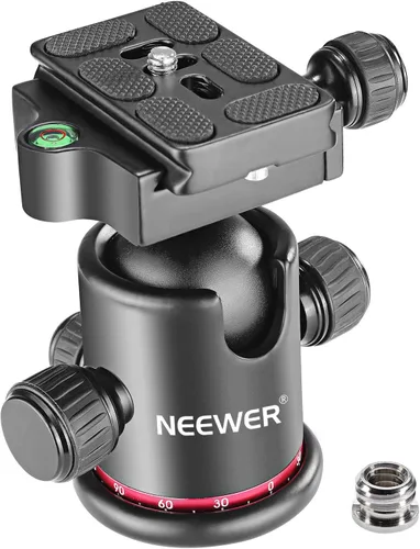 Vista 9 de NEEWER Cabezal de trípode, cabezal de bola panorámica giratoria de 360° con placa de zapata rápida de 1/4 pulgadas para trípode monopie deslizante