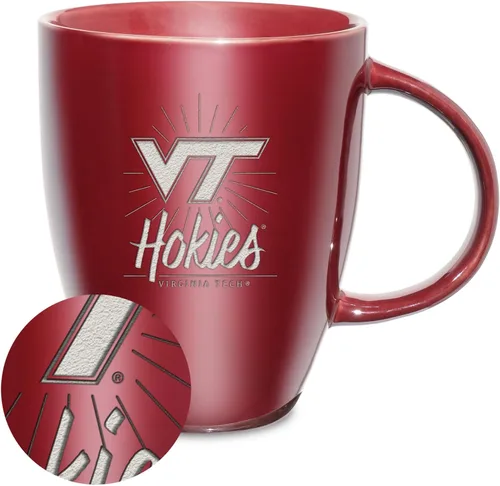 Vista 120 de Rico Industries - Taza de lustre cerámico con grabado láser de la NCAA de 18oz - Café-Té