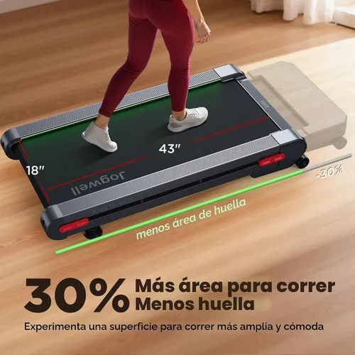 Vista 3 de Jogwell Walking Pad Treadmill with 12%/20% Auto Incline, 43"x18" Extra-Wide