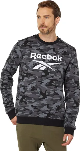 Vista 3 de Reebok Sudadera de cuello redondo con logotipo grande para hombre