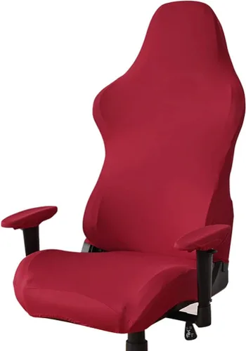 Vista 9 de Beavorty Juego de fundas elásticas para sillas de computadora con protectores de reposabrazos, ajuste elástico para sillas estándar de deportes