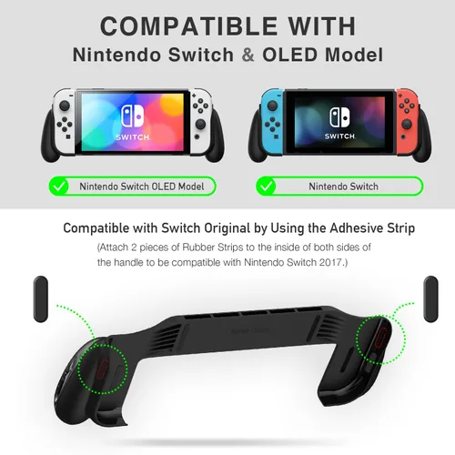 Vista 2 de POWNEW Grip Case Compatible with Nintendo Switch & OLED, Ergonomic HandheldGrips with 5 Game Slots for Nintendo Switch OLED & Regular