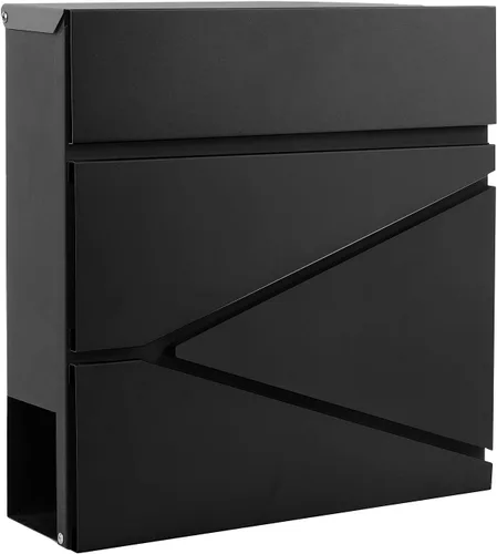 Vista 13 de Buzón de Pared con Cerradura y Llaves, Buzón de Seguridad con Llavero para Exterior de la Casa, Buzón de Correo con Cerradura, Buzón de Metal