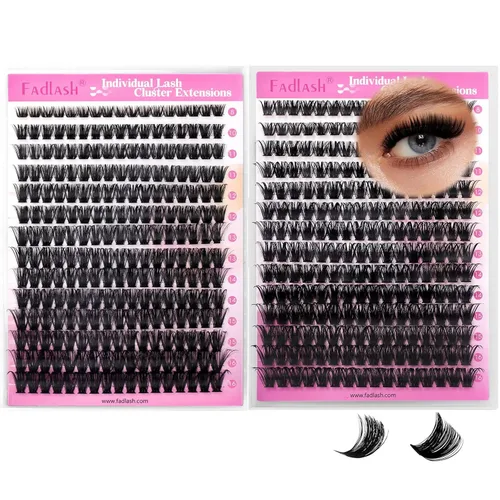 Vista 49 de Extensiones de racimos de pestañas con bandeja grande, pestañas individuales 10D 20D, mezcla natural, suave, C Cur negro, imitación de visón