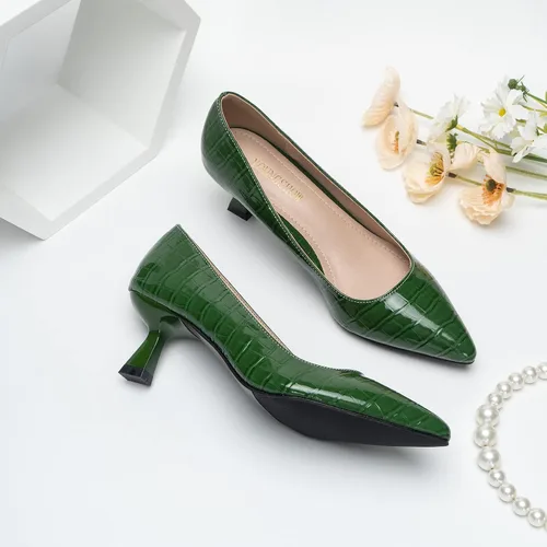 Vista 2 de youngshow Zapatos de vestir para mujer, tacón bajo y cerrado, puntera puntiaguda, sin cordones, para el trabajo y la oficina