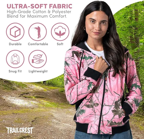 Vista 2 de TrailCrest Sudadera con capucha y cremallera completa para mujer