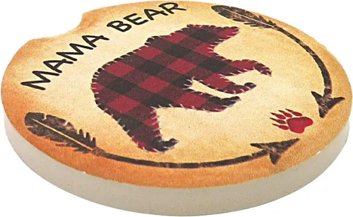 Vista 4 de Needzo Mama Bear - Posavasos para bebida, bonitos y absorbentes para mamá, juego de 2 posavasos para mamá