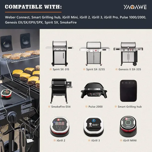Vista 2 de 2 paquetes de sondas de temperatura para carne de repuesto para Weber iGrill Pro, compatibles con parrillas de gas Genesis, Spirit y parrillas