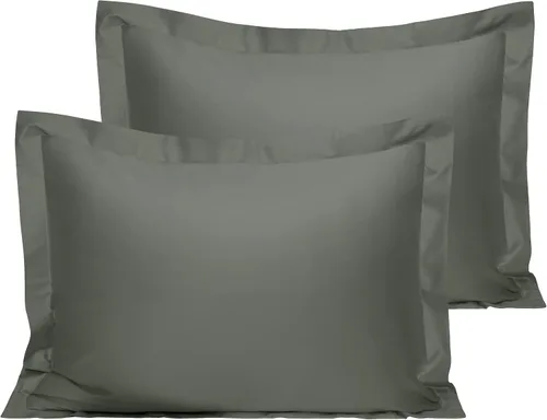 Vista 32 de NTBAY Fundas de almohada estándar de algodón – Fundas de almohada de algodón egipcio de 500 hilos, paquete de 2 fundas de almohada Oxford súper